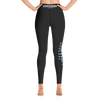 RIPPEDNESS! BLACK (Yoga Leggings) with metallic blue/Gray text color print style.