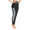 RIPPEDNESS! BLACK (Yoga Leggings) with metallic blue/Gray text color print style.