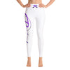 RIPPEDNESS! White (Yoga Leggings) with metallic purple color print style.