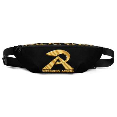 RIPPEDNESS! (Golden Text and Black/White) Fanny Pack with our Trademarked (RIPPEDNESS!/RA) Text Logos.