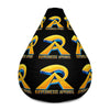 RIPPEDNESS! (Black) All-Over Print Bean Bag Chair w/filling with (Gold and blue Text logos)