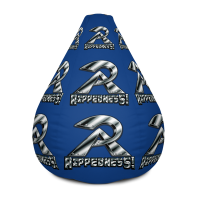 RIPPEDNESS! (Blue) All-Over Print Bean Bag Chair w/filling with (Chrome Text Logos)