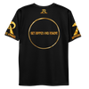 RIPPEDNESS! MENS' - BLACK PREMIUM BRANDED (( FOUR-WAY STRETCH FABRIC )) JERSEY STYLE SHORT SLEEVE T-SHIRT WITH BLACK/GOLD TEXT LOGOS