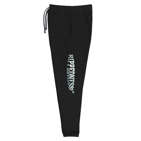 RIPPEDNESS! Jerzees Unisex joggers with (gray stone looking text logo)