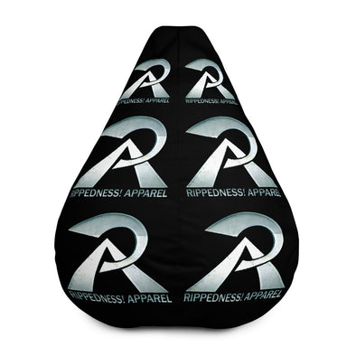 RIPPEDNESS! (Black) All-Over Print Bean Bag Chair w/filling with (Stone Gray Text Logos)