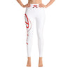 RIPPEDNESS! White (Yoga Leggings) with metallic red color print style.