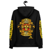 RIPPEDNESS! BLACK - PREMIUM BRANDED HOODIE WITH MUSCLE MAN IMAGE IN VIBRANT PRINT STYLE DESIGN TEXT LOGOS