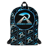RIPPEDNESS! CUSTOM MADE TO ORDER SUPER DOPE BACKPACK (BLACK WITH BLUE TEXT LOGOS)