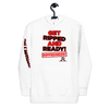 RIPPEDNESS! PREMIUM BRANDED HOODIE WITH BLACK/RED MOTIVATIONAL TEXT LOGO (( GET RIPPED AND READY! ))