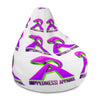 RIPPEDNESS! All-Over Print Bean Bag Chair w/ filling with (Purple and Neon Yellow Green Text Logos)
