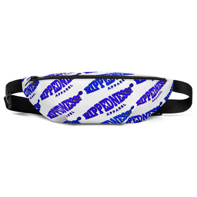 RIPPEDNESS! (Blue/Black & White) Fanny Pack covered with our Trademarked (RIPPEDNESS!) Text Logos.