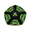 RIPPEDNESS! (Black) All-Over Print Bean Bag Chair w/filling with (Neon Yellow Green and Purple Text Logos)