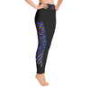 RIPPEDNESS! Black (Yoga Leggings) with golden/blue color print style.