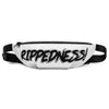 RIPPEDNESS! (Black/White) Fanny Pack with our Trademarked (RIPPEDNESS!) Text Logos.