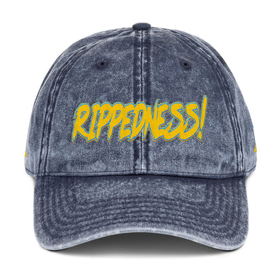 RIPPEDNESS! (OTTO) 4 Sided Embroidery Vintage Cotton Twill Caps With (Aqua/Teal and Gold Logos)
