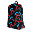 RIPPEDNESS! Custom Made to Order Super Dope Backpack ( Black with Cyan Blue & Red logos)