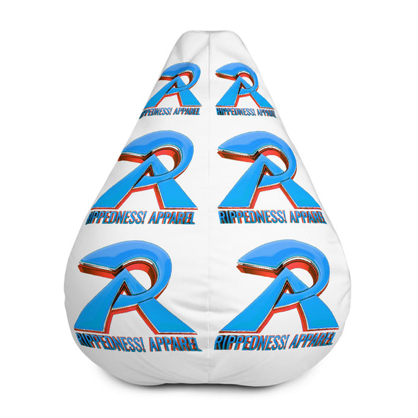 RIPPEDNESS! All-Over Print Bean Bag Chair w/filling with (Blue and Orange Red Text Logos)