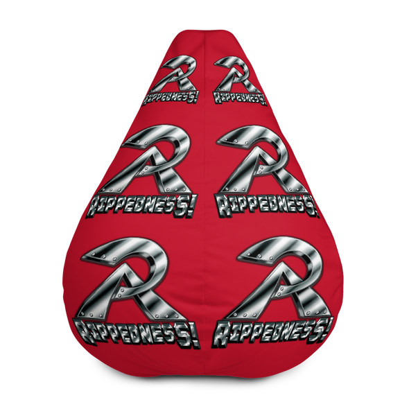RIPPEDNESS! (Red) All-Over Print Bean Bag Chair w/filling with (Chrome Text Logos)