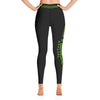 RIPPEDNESS! Black (Yoga Leggings) with golden/green color print style.