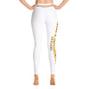 RIPPEDNESS! White (Yoga Leggings) with golden color print style.