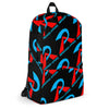 RIPPEDNESS! Custom Made to Order Super Dope Backpack ( Black with Cyan Blue & Red logos)