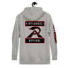RIPPEDNESS! PREMIUM BRANDED HOODIE WITH BLACK/RED MOTIVATIONAL TEXT LOGO (( A STRONG MIND DESEVERS A STRONG BODY! ))