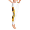 RIPPEDNESS! White (Yoga Leggings) with gold/blue metallic color print style.