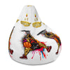 RIPPEDNESS! White All-Over Print Bean Bag Chair w/filling and (Basketball Muscle Man Image and Logos)