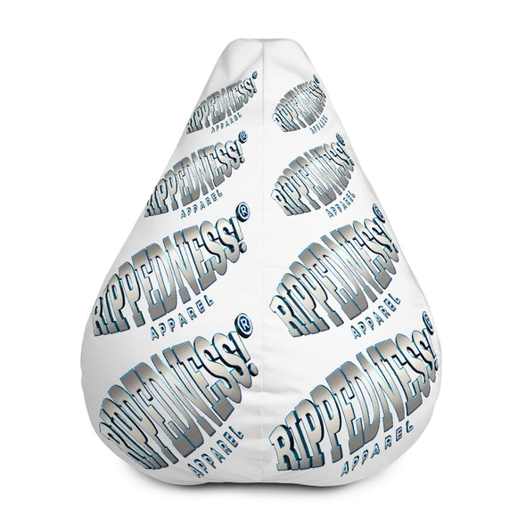 RIPPEDNESS! (White) All-Over Print Bean Bag Chair w/filling with (Blue and Gray Text Logos)