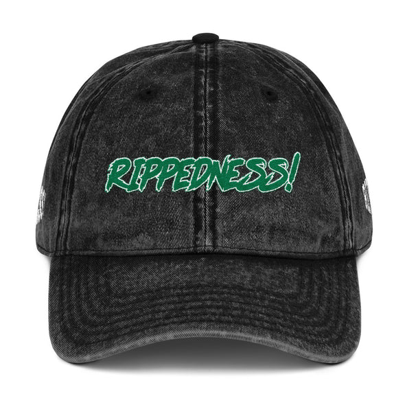 RIPPEDNESS! (OTTO) 4 Sided Embroidery Vintage Cotton Twill Caps With (Green and White Logos)