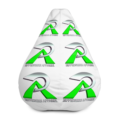 RIPPEDNESS! (Black) All-Over Print Bean Bag Chair w/filling with (Fluorescent Green/Light Gray Text Logos)