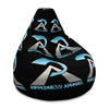 RIPPEDNESS! (Black) All-Over Print Bean Bag Chair w/ filling with (Blue and Gray Text Logos)
