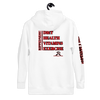 RIPPEDNESS! PREMIUM BRANDED HOODIE WITH BLACK/RED MOTIVATIONAL TEXT LOGO (( DIET,HEALTH,VITAMINS,EXCERISE ))