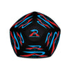 RIPPEDNESS! (Black) All-Over Print Bean Bag Chair w/filling with (Cyan Blue and Red Text Logos)